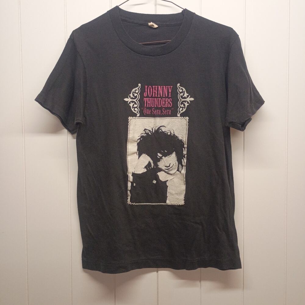 Vintage 1987 Johnny Thunders Que Sera Sera Tour T Shirt Screen Stars Medium USA